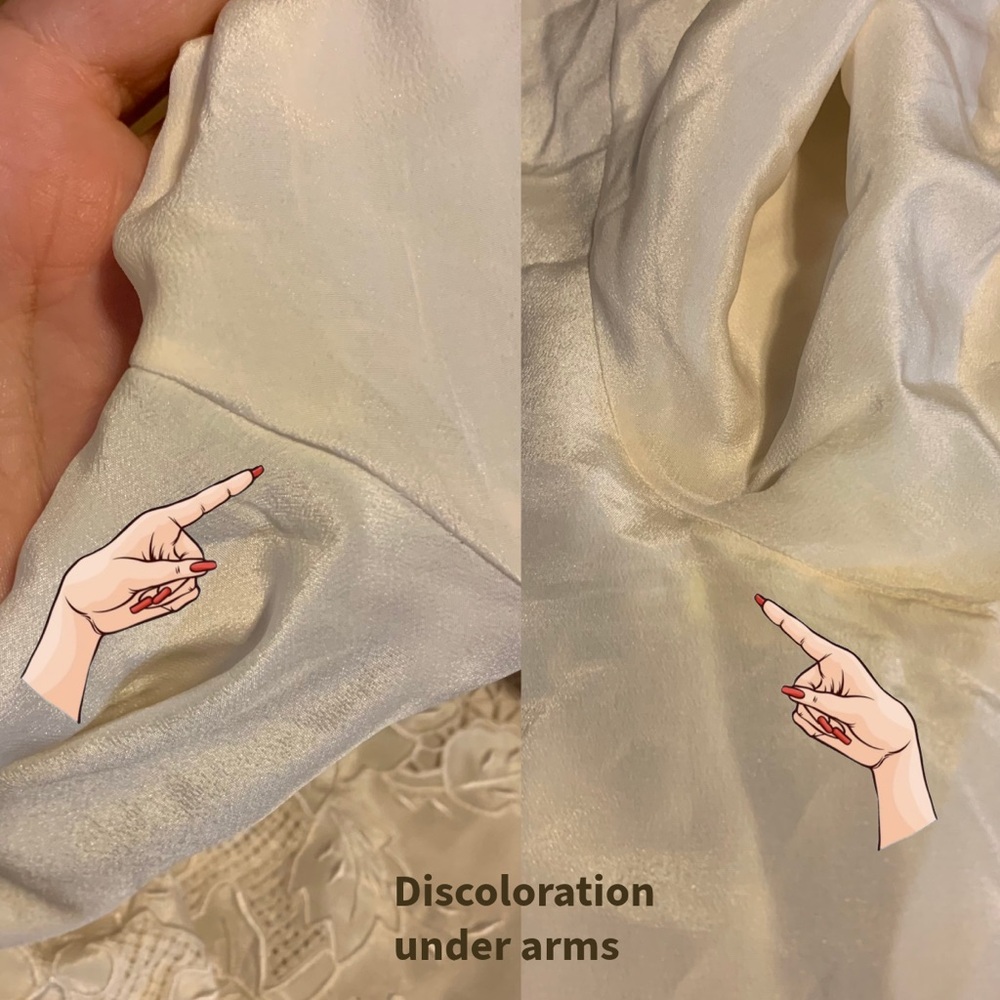 VINTAGE DA FU GUI CREAM SILK HAND-EMBROIDERED BUTTON DOWN BLOUSE (36/M) - Picture 11 of 15